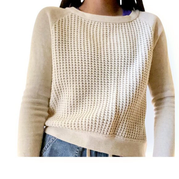 J. Crew Sweaters - J. Crew Natural 100% Cotton Waffle Knit Lightweight Sweater M